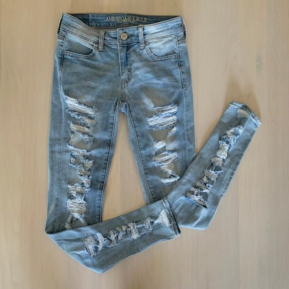 American Eagle Outfitters Denim - American Eagle distressed Super Stretch jeggings